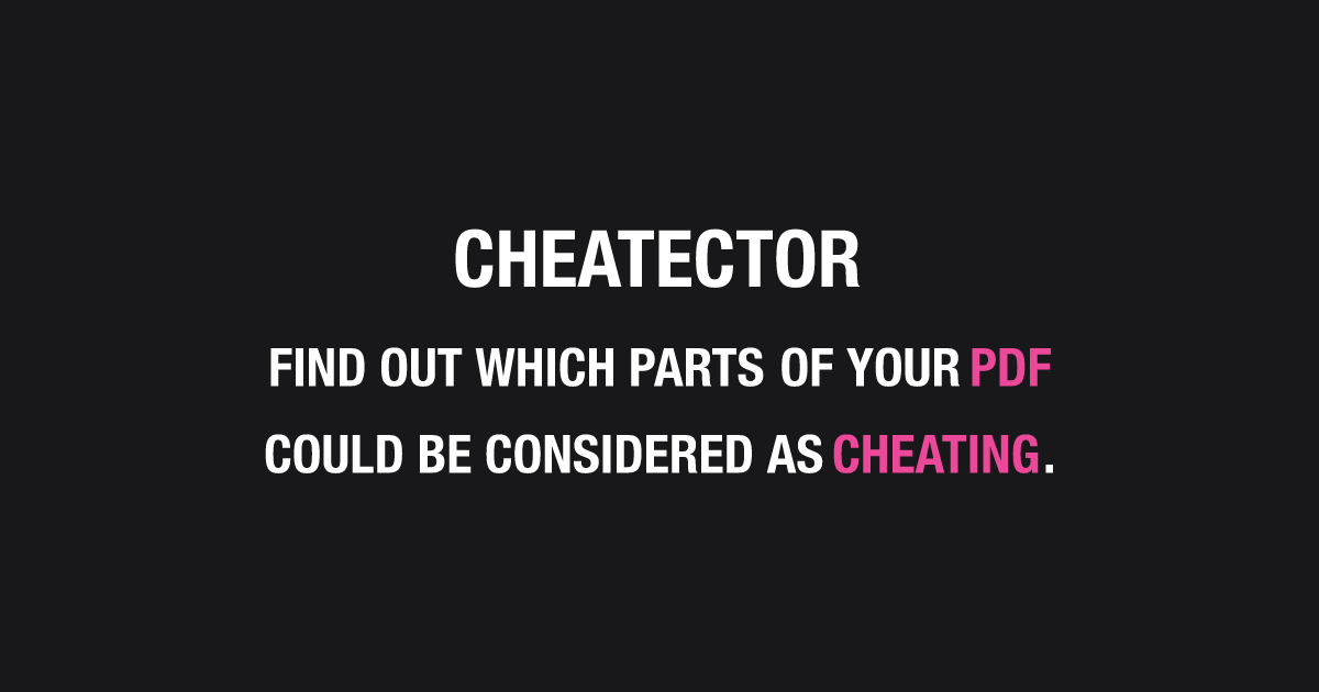 Cheatector Application